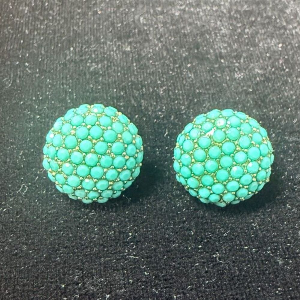 Vintage Domed Turquoise Cluster Stud Earrings